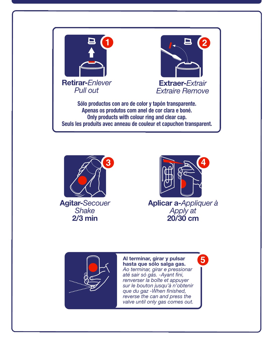 Instrucciones spray